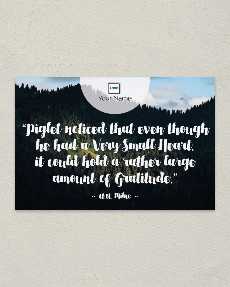 This is a 6" x 9" Postcard called Inspiration - Large Graditude printed in full color