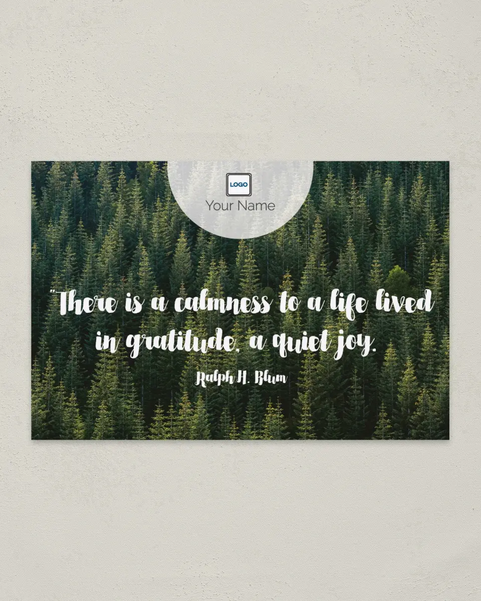 This is a 6" x 9" Postcard called Inspiration - Quiet Joy printed in full color