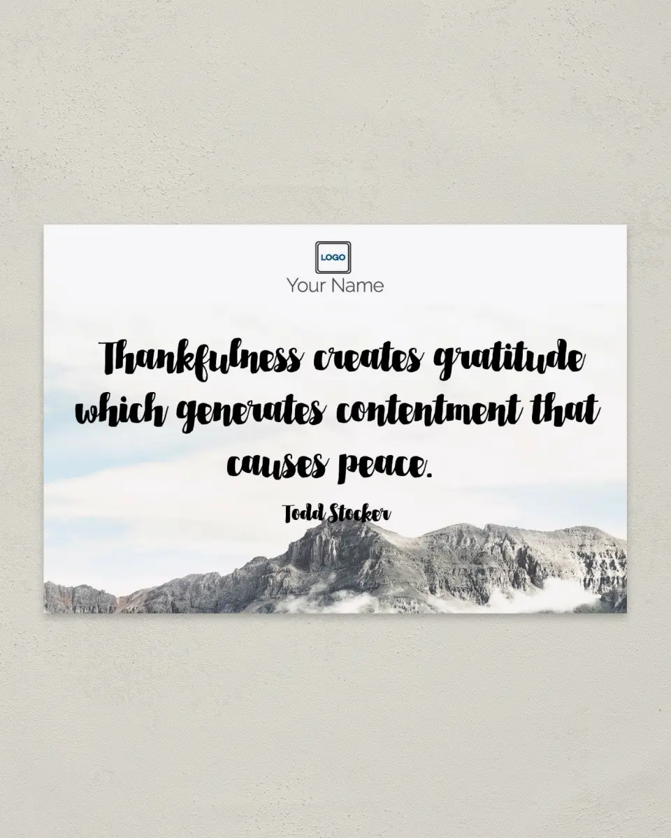 This is a 6" x 9" Postcard called Inspiration - Peacefully Content printed in full color