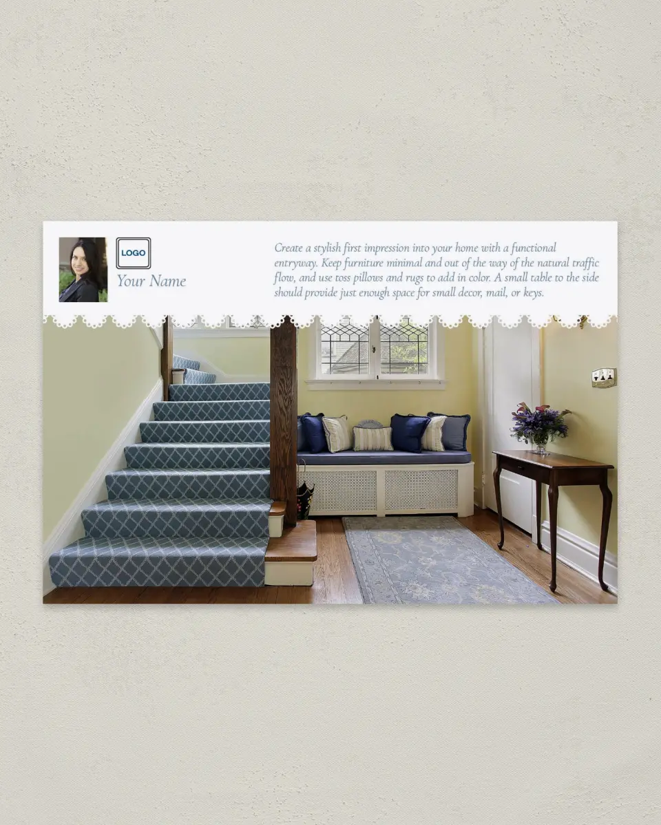 This is a 6" x 9" Postcard called Functional Entryway printed in full color