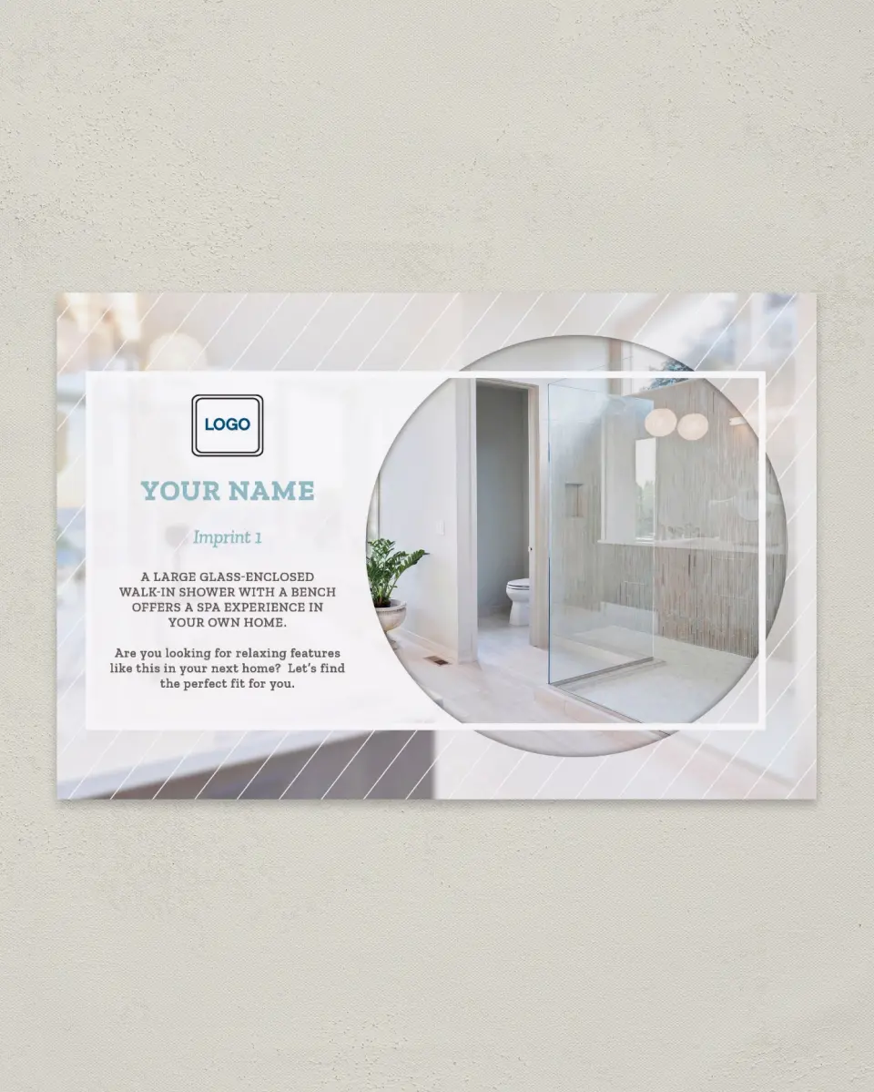 This is a 6" x 9" Postcard called Spa Experience printed in full color
