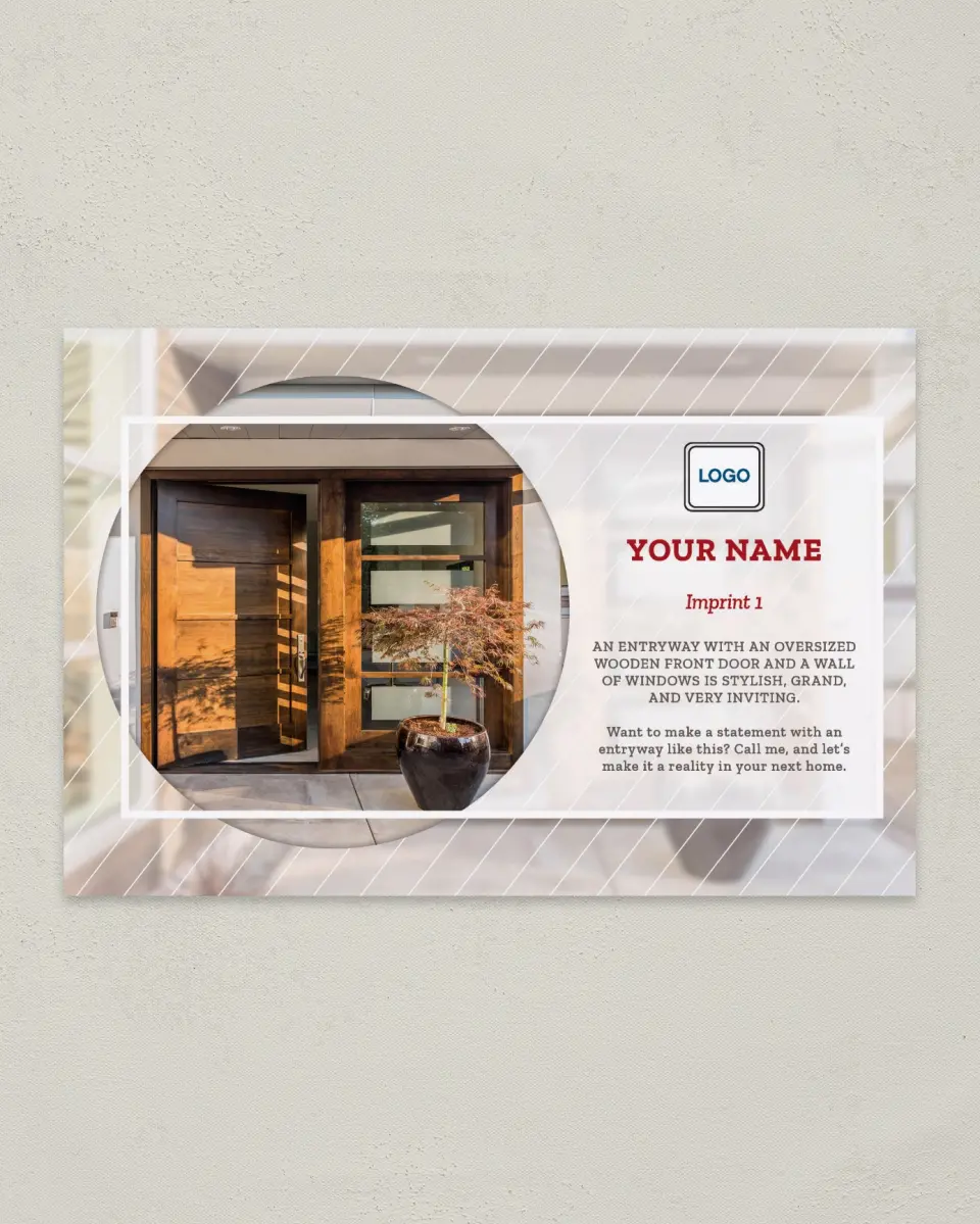 This is a 6" x 9" Postcard called Wooden Front Door printed in full color