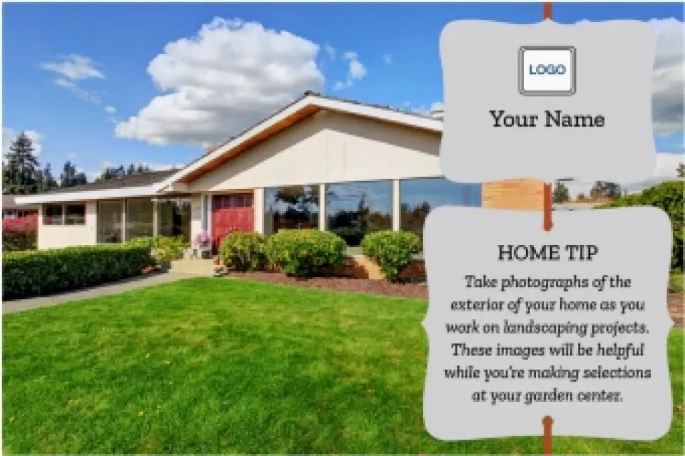 This is a 6" x 9" Postcards with Magnetic Strip called Home Tip - Landscape Ease printed in full color