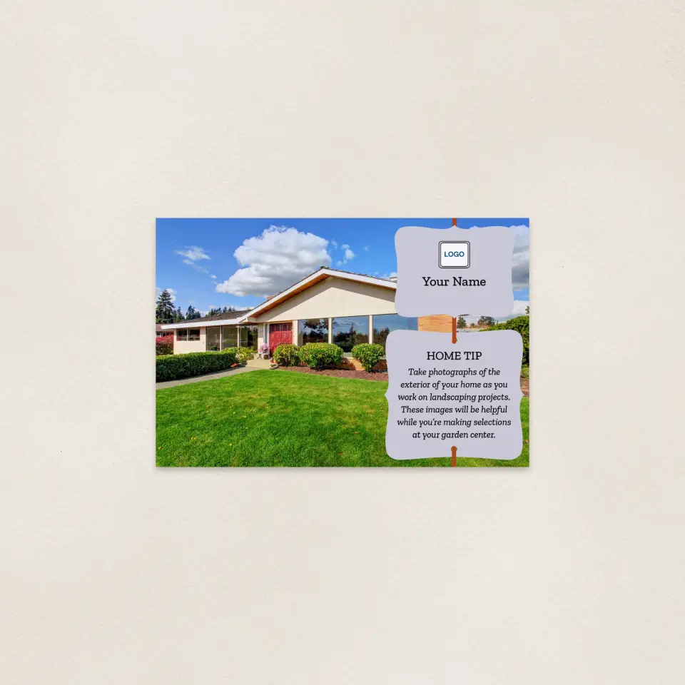 This is a 6" x 9" Postcards with Magnetic Strip called Home Tip - Landscape Ease printed in full color