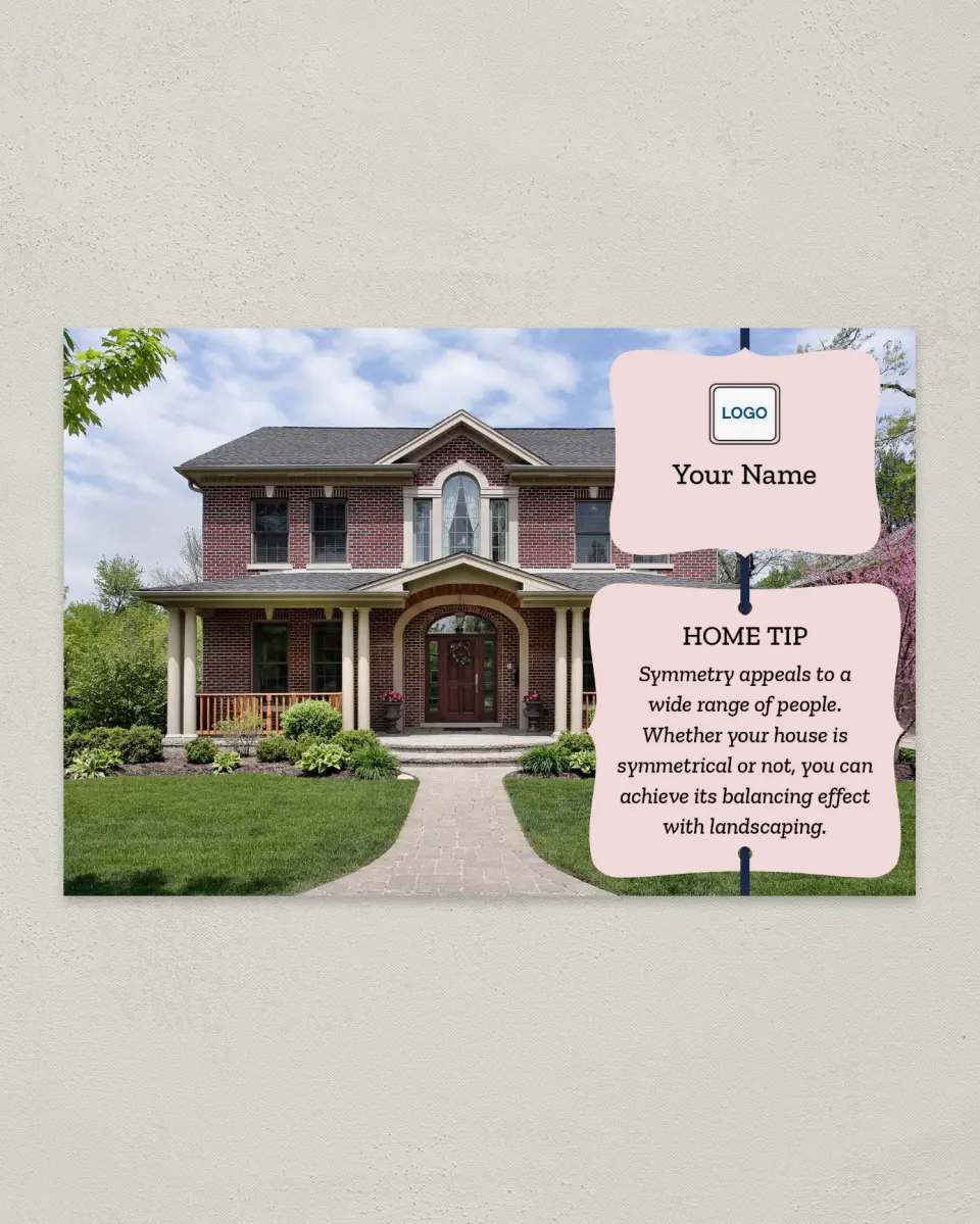 This is a 6" x 9" Postcard called Home Tip - Balancing Act printed in full color