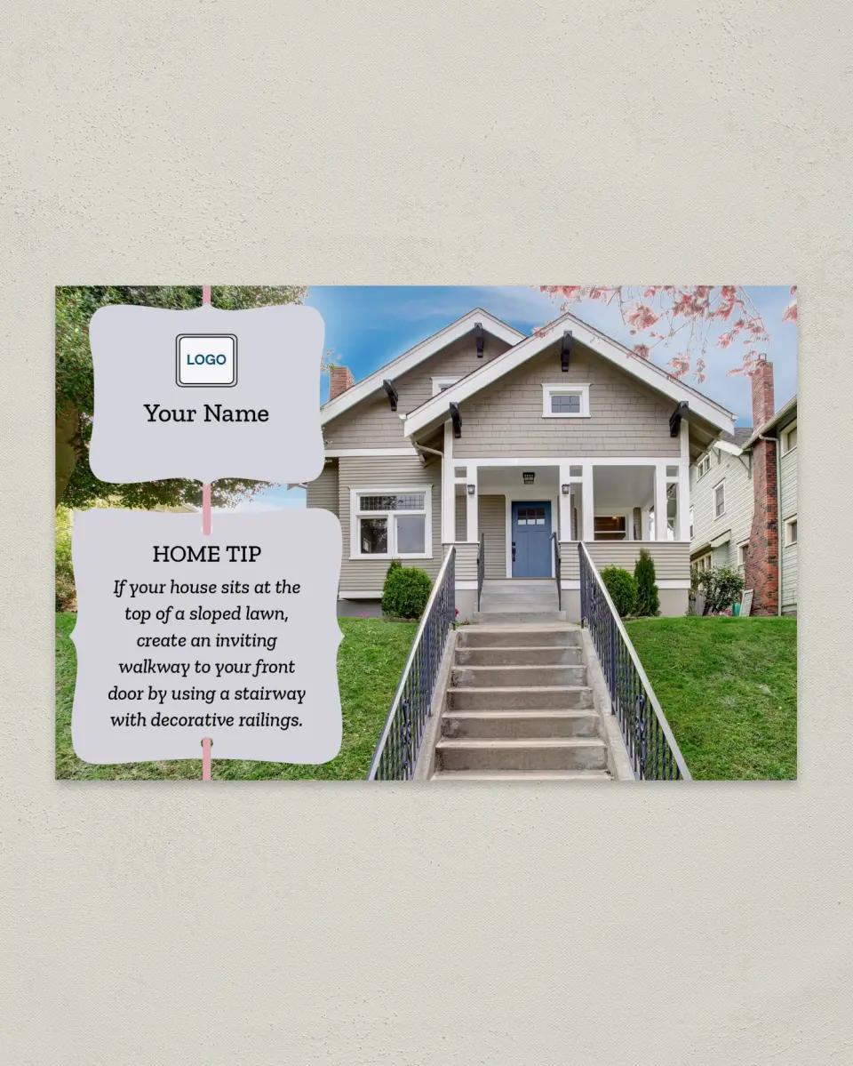 This is a 6" x 9" Postcard called Home Tip - Decorative Railings printed in full color