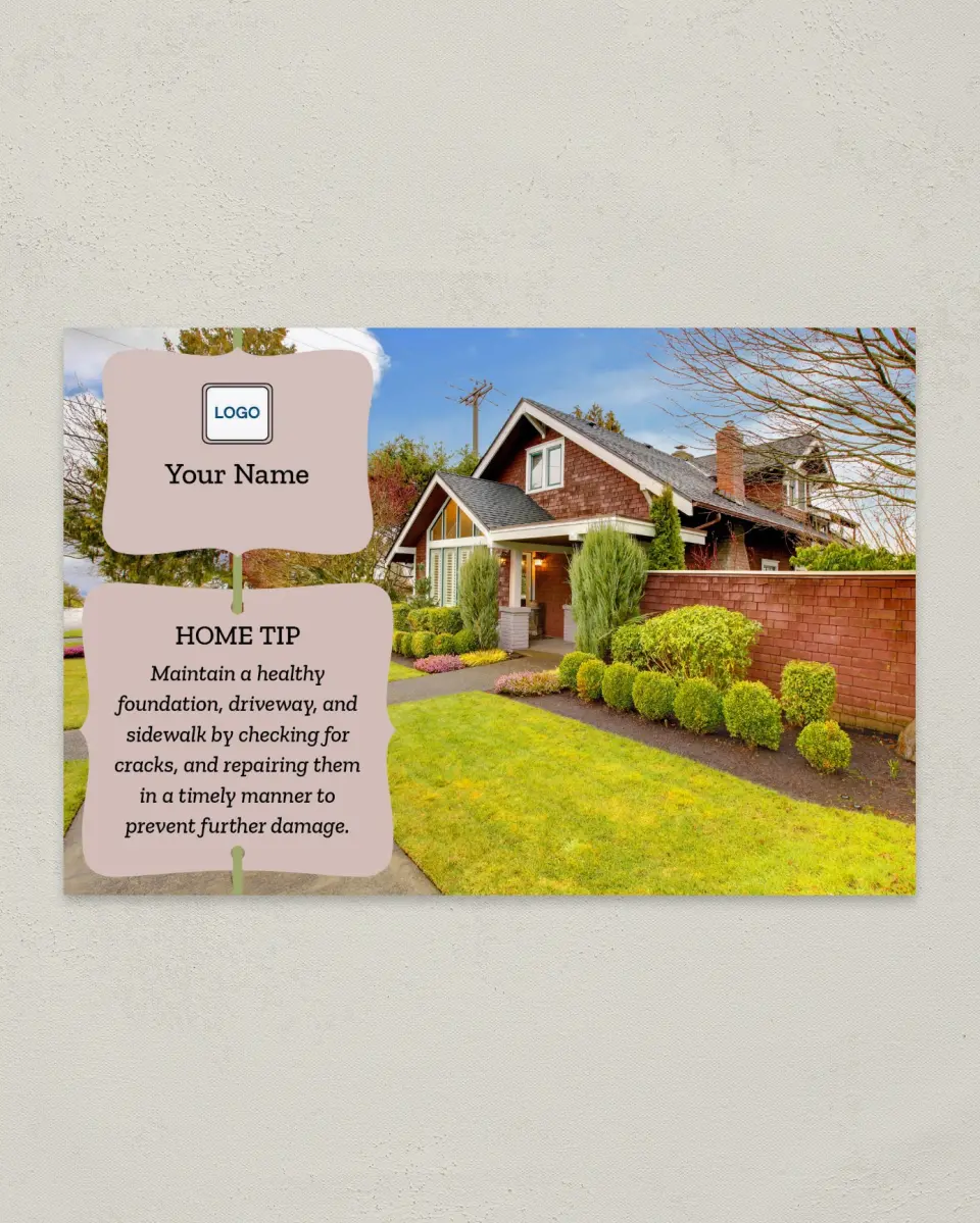 This is a 6" x 9" Postcard called Home Tip - Healthy House printed in full color