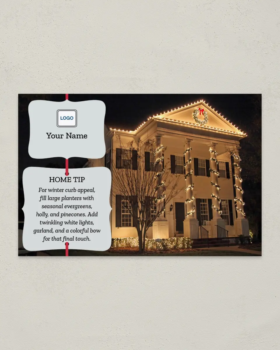 This is a 6" x 9" Postcard called Home Tip - Seasonal Appeal printed in full color