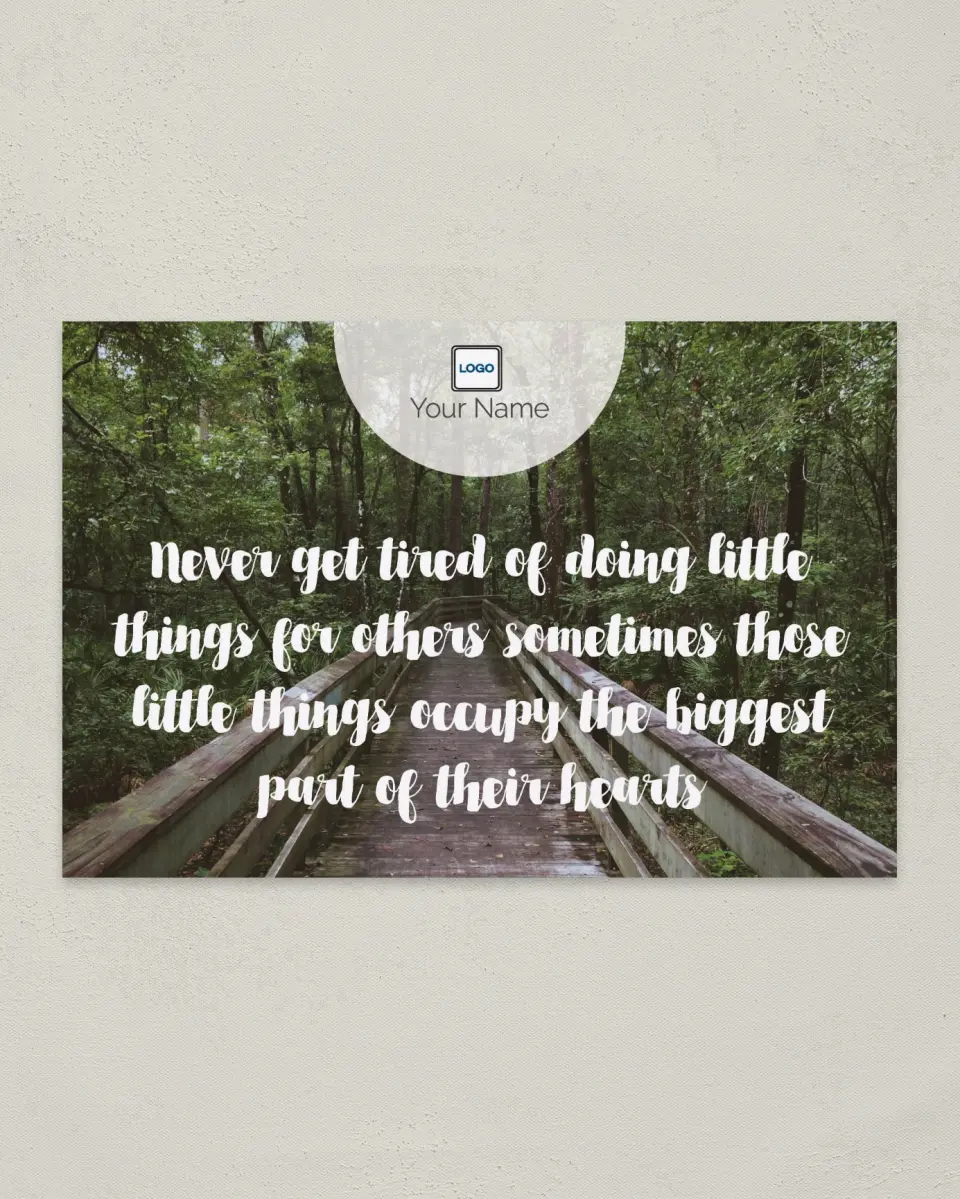 This is a 6" x 9" Postcard called Little Things printed in full color