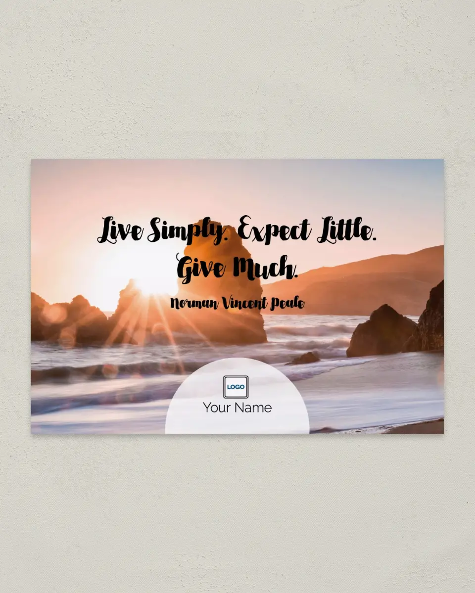 This is a 6" x 9" Postcard called Expect Little printed in full color