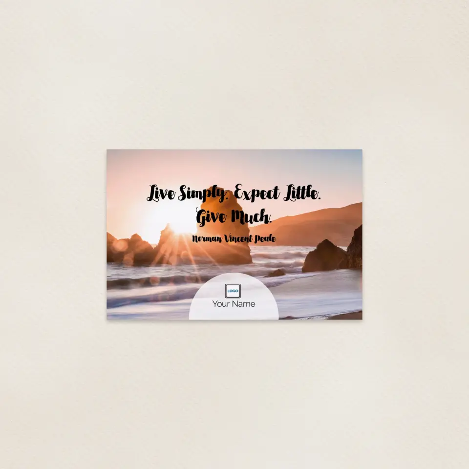 This is a 6" x 9" Postcards with Magnetic Strip called Inspiration Expect Little printed in full color