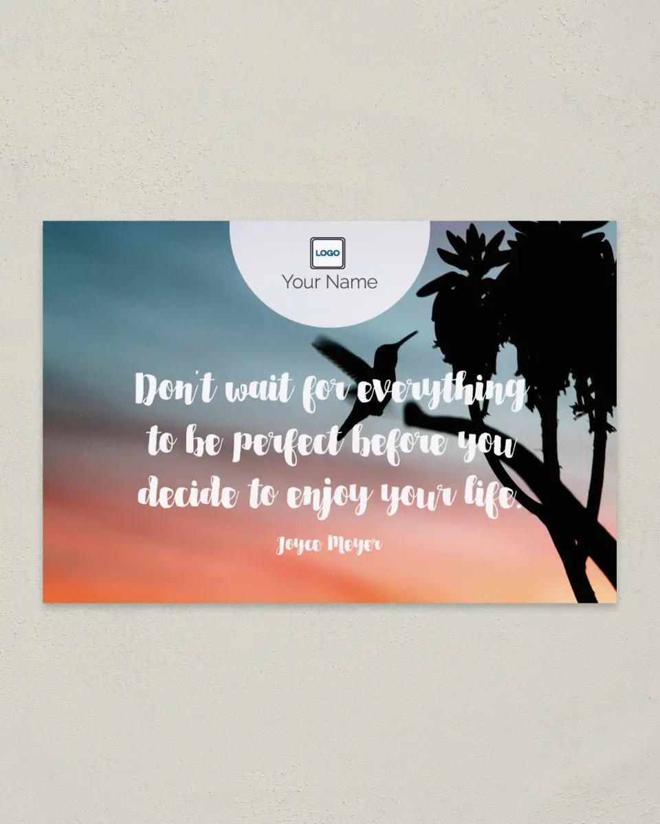 This is a 6" x 9" Postcard called Enjoy Life printed in full color
