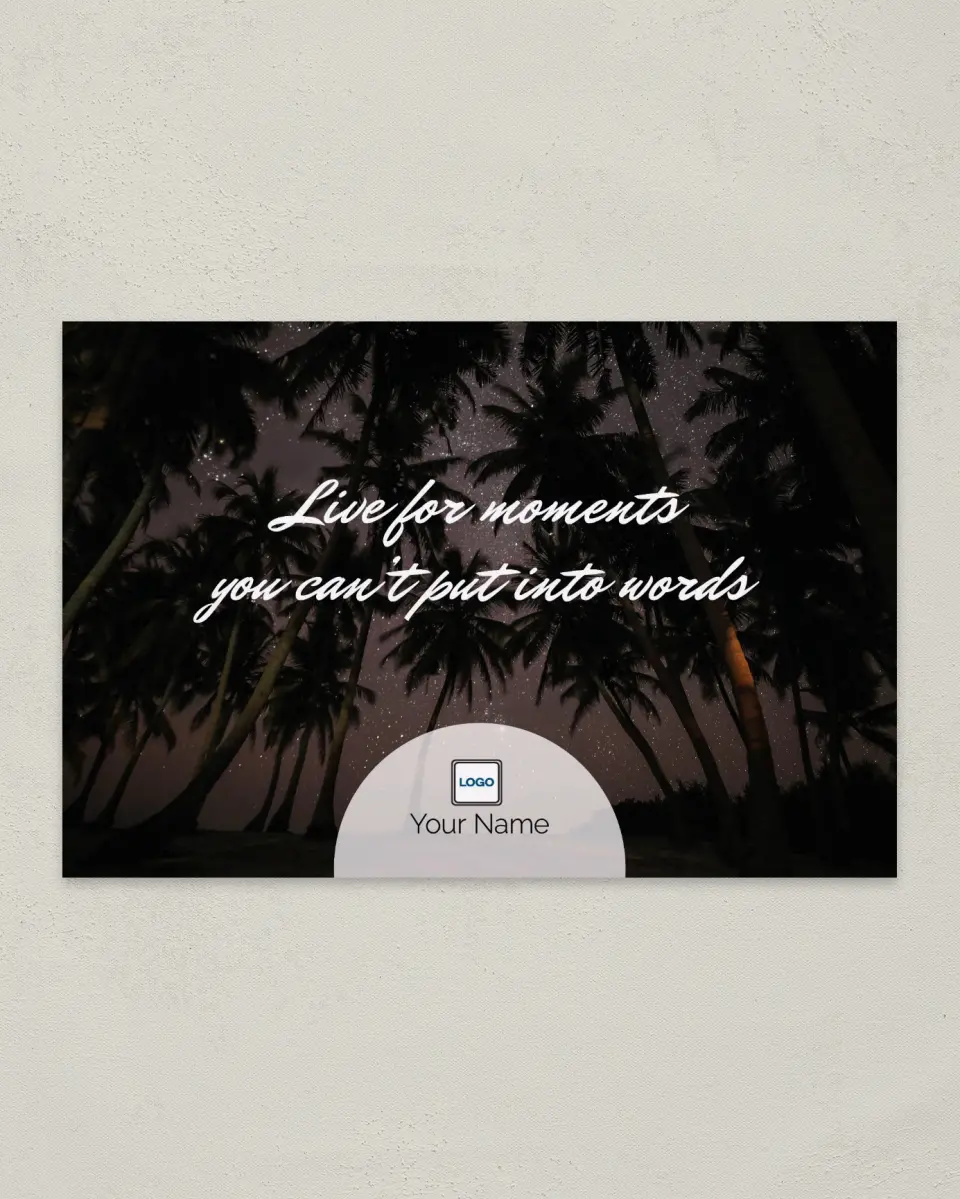 This is a 6" x 9" Postcard called Moments printed in full color