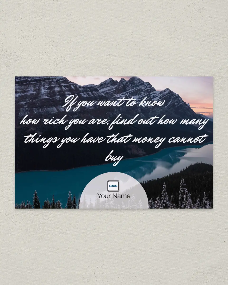 This is a 6" x 9" Postcard called How Rich printed in full color