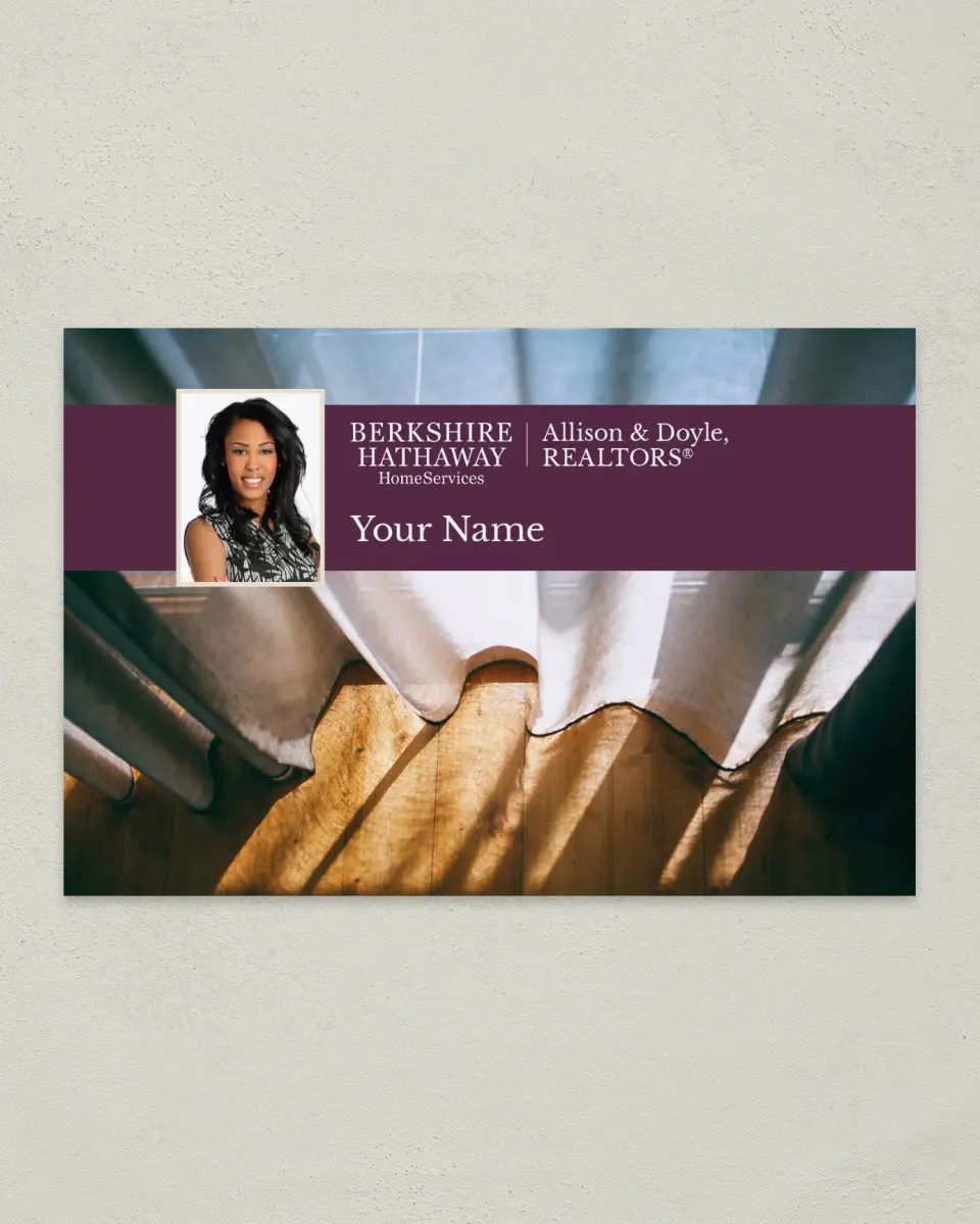 This is a 6" x 9" Postcard called Berkshire Hathaway HomeServices Postcards printed in full color