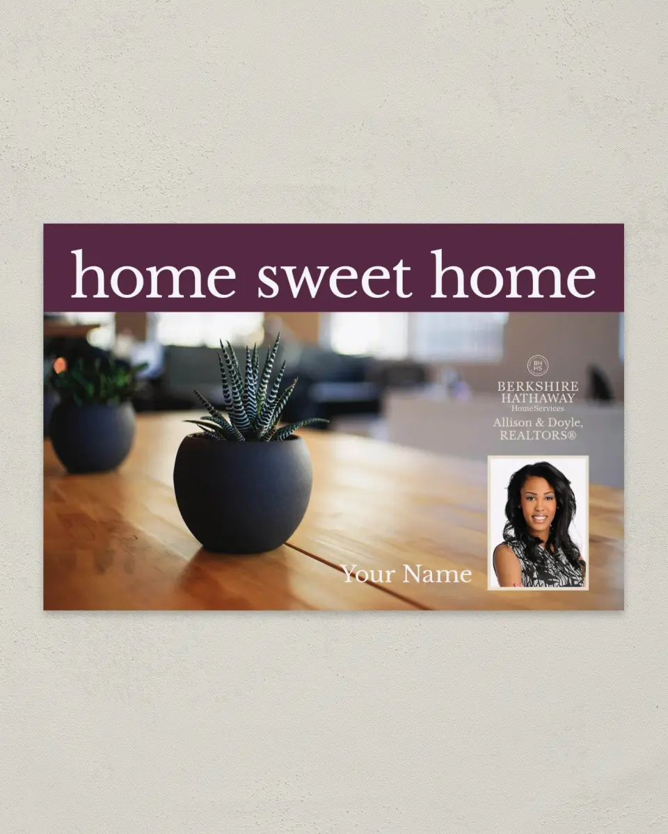 This is a 6" x 9" Postcard called Berkshire Hathaway HomeServices Postcards printed in full color