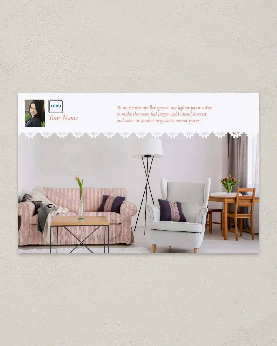 This is a 6" x 9" Postcard called Home Tip - Playing with Color printed in full color