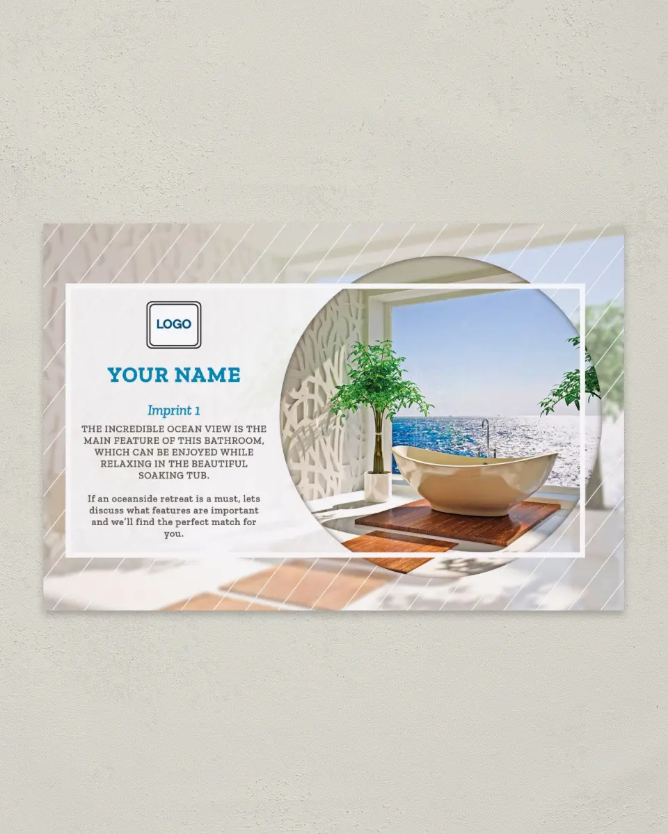 This is a 6" x 9" Postcard called Relaxing Ocean printed in full color