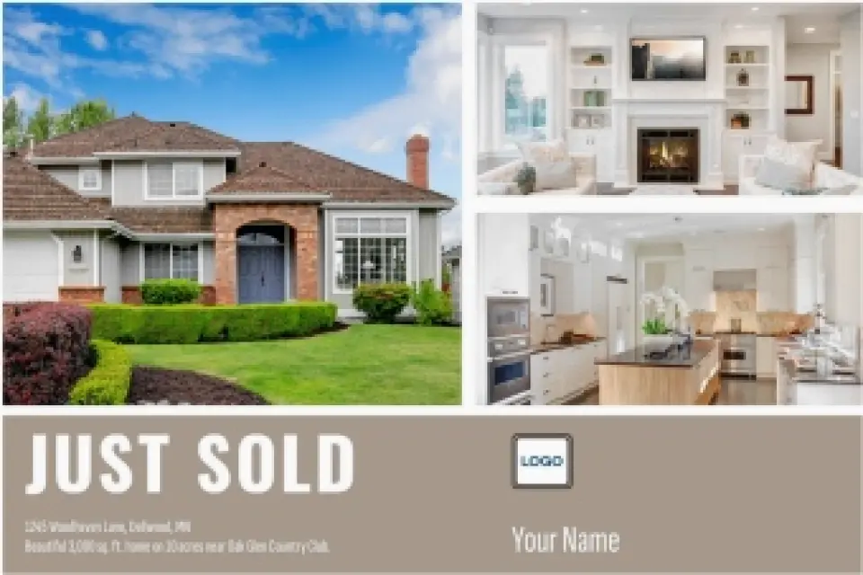 This is a 6" x 9" Postcards with Magnetic Strip called Sold Prime Property printed in full color