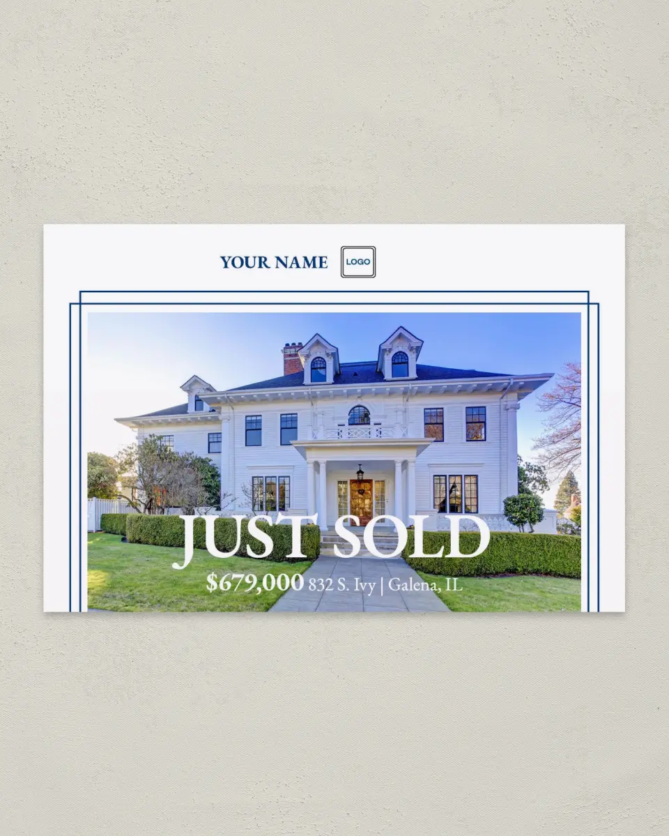This is a 6" x 9" Postcard called Sold Dream Home printed in full color