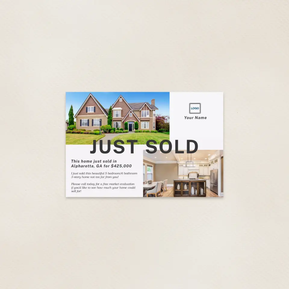 This is a 6" x 9" Postcards with Magnetic Strip called Sold Spacious printed in full color
