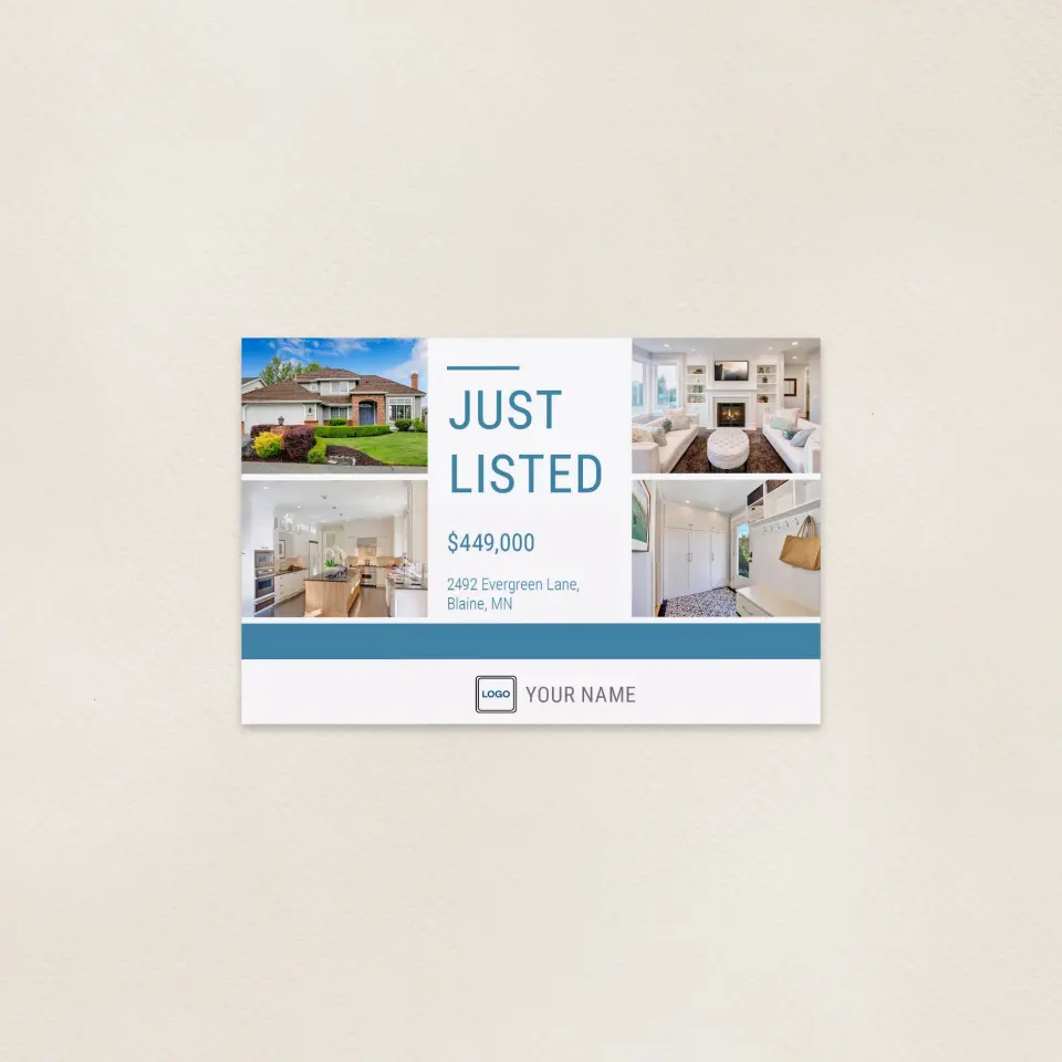 This is a 6" x 9" Postcards with Magnetic Strip called Listed Chic Contemporary printed in full color
