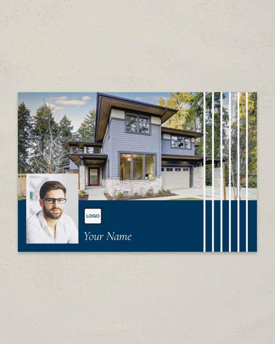 This is a 6" x 9" Postcard called Dedicated Real Estate Agent printed in full color