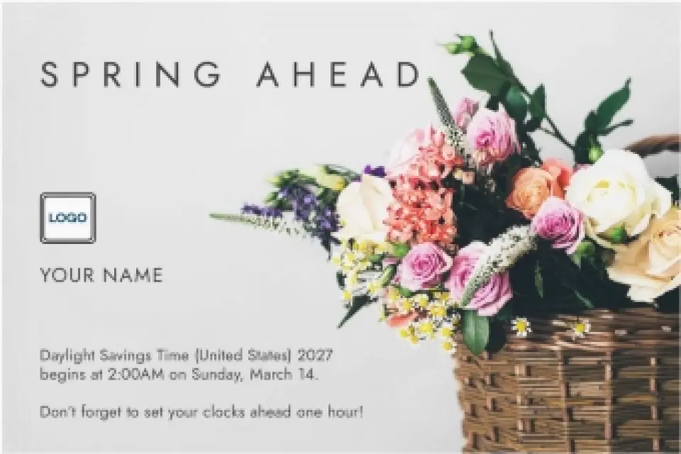 This is a 6" x 9" Postcards with Magnetic Strip called Spring Basket printed in full color