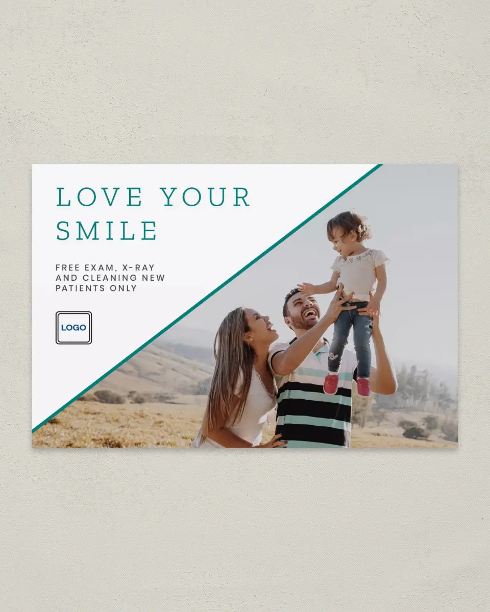 This is a 6" x 9" Postcard called Love Your Smile printed in full color