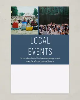 This is a 6" x 9" Postcard called Local Events printed in full color