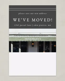 This is a 6" x 9" Postcard called Announcements printed in full color