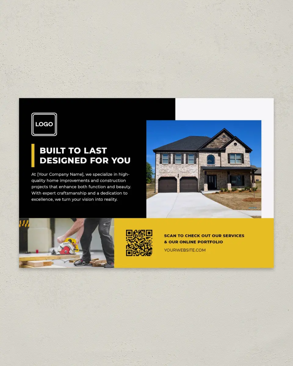 This is a 6" x 9" Postcard called Bold Framework printed in full color