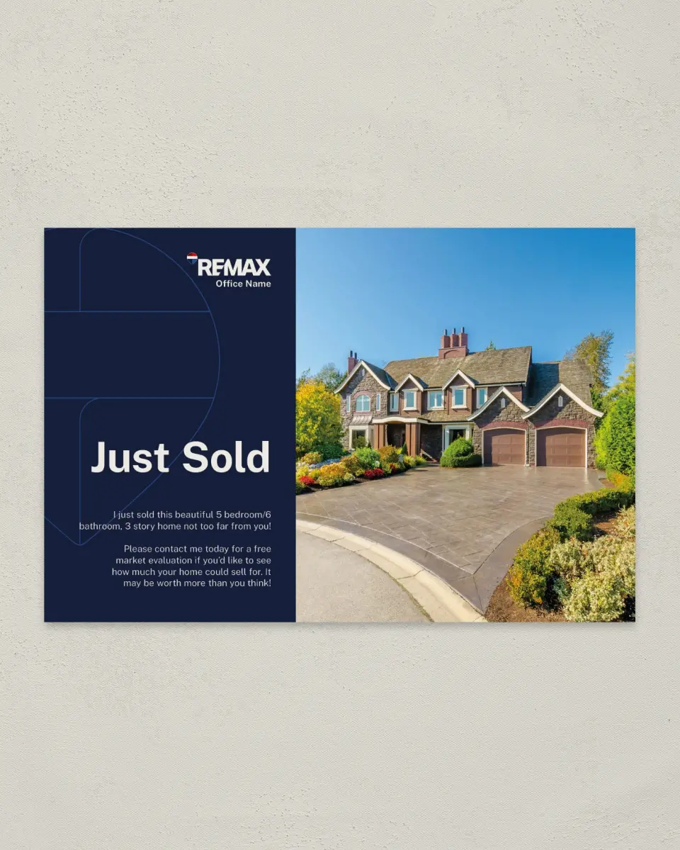 This is a 6" x 9" Postcard called REMAX Balloon Outline printed in full color