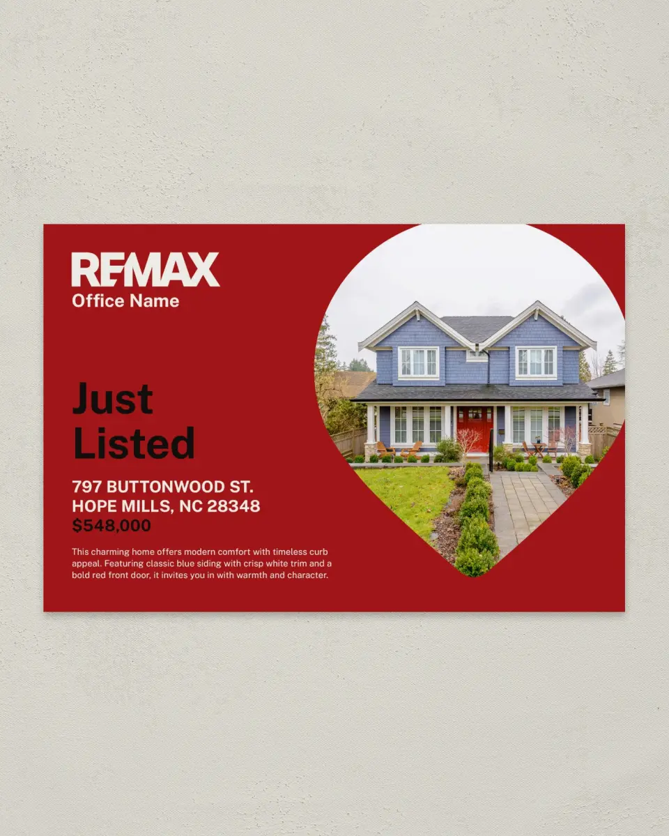 This is a 6" x 9" Postcard called REMAX Local Lens printed in full color