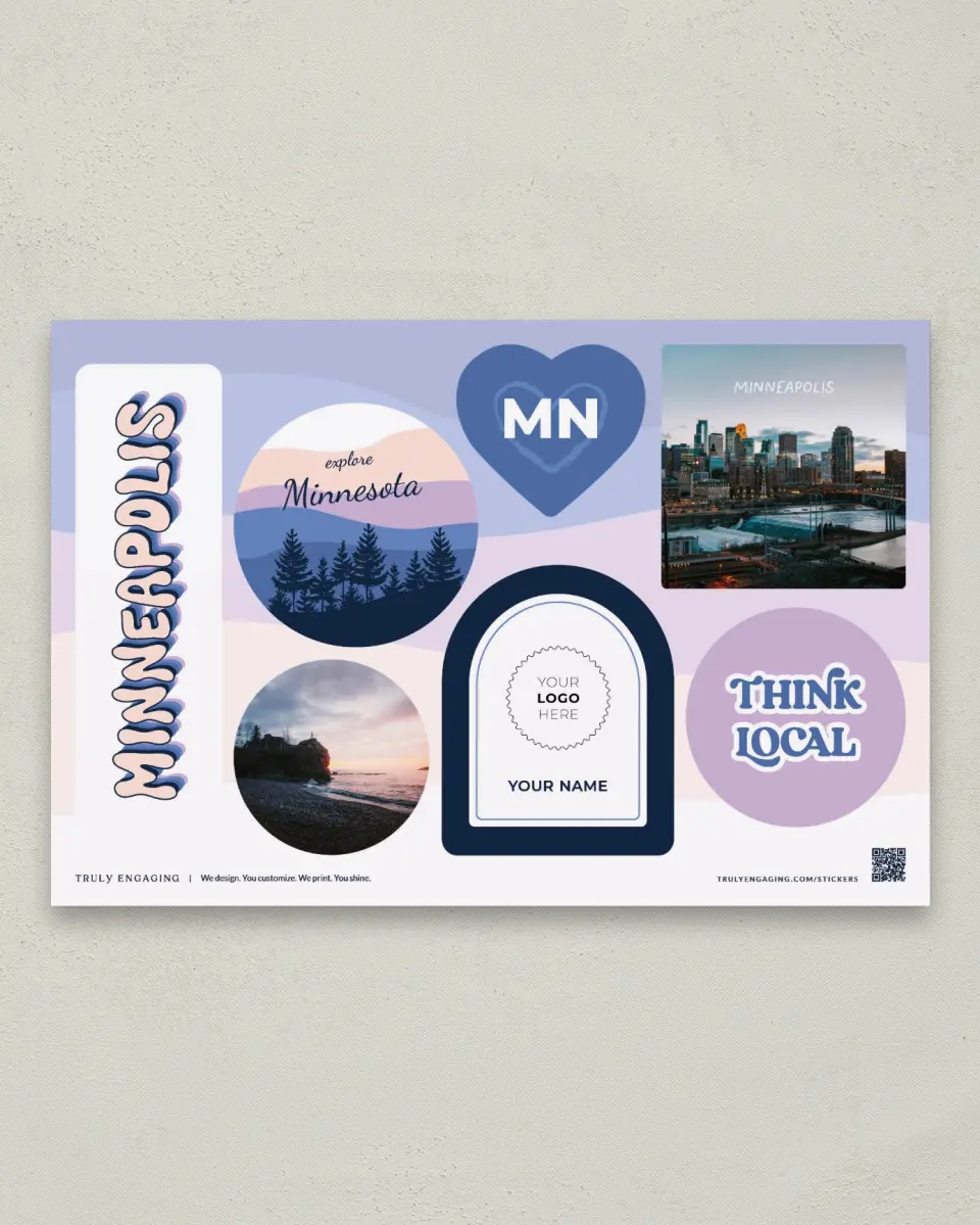 This is a 6" x 9" Business Sticker Postcard called Great Outdoor Forest printed in full color