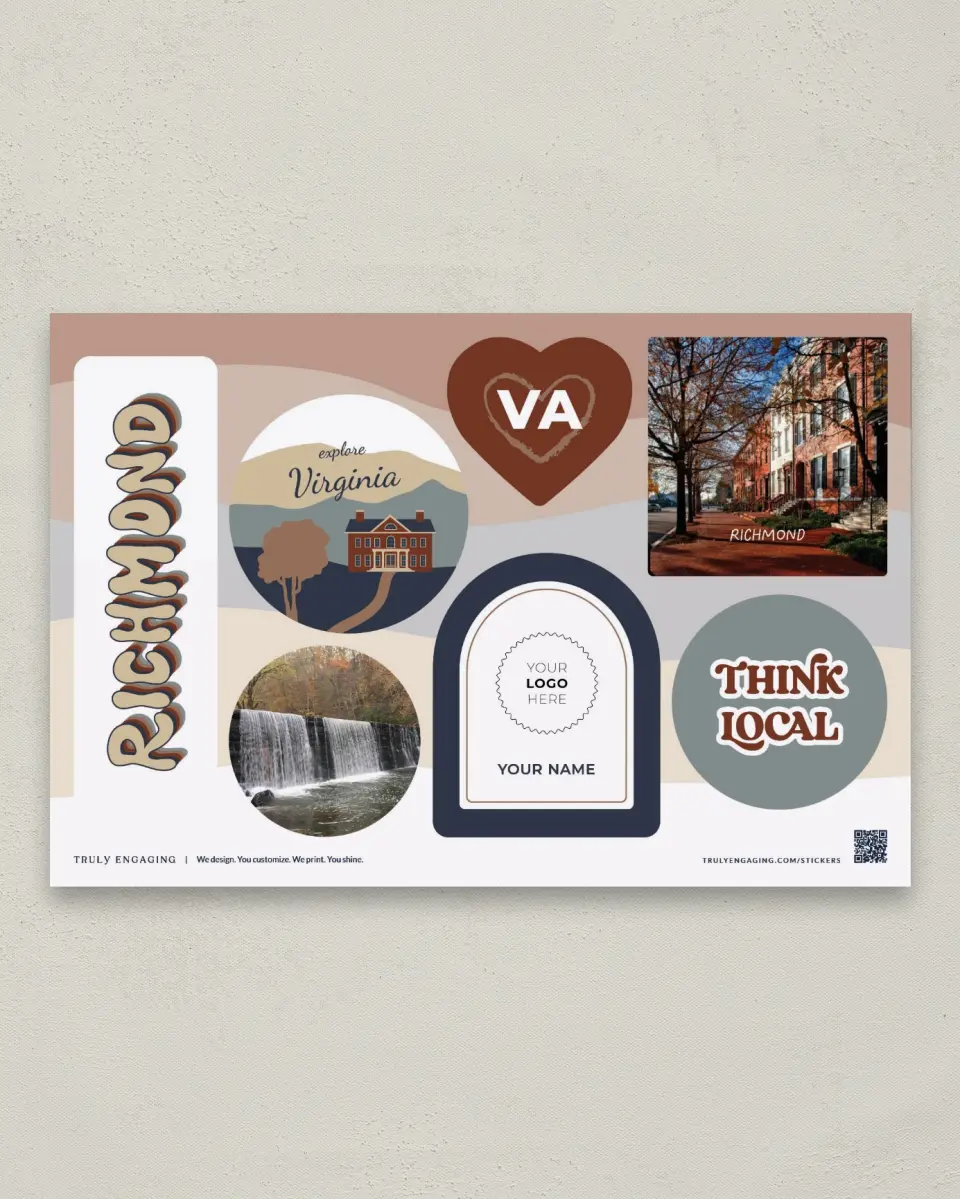 This is a 6" x 9" Business Sticker Postcard called Charming Architecture printed in full color