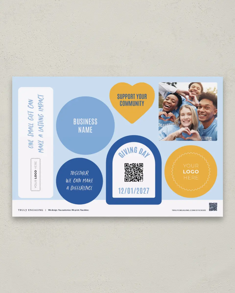 This is a 6" x 9" Business Sticker Postcard called Voices of Hope printed in full color