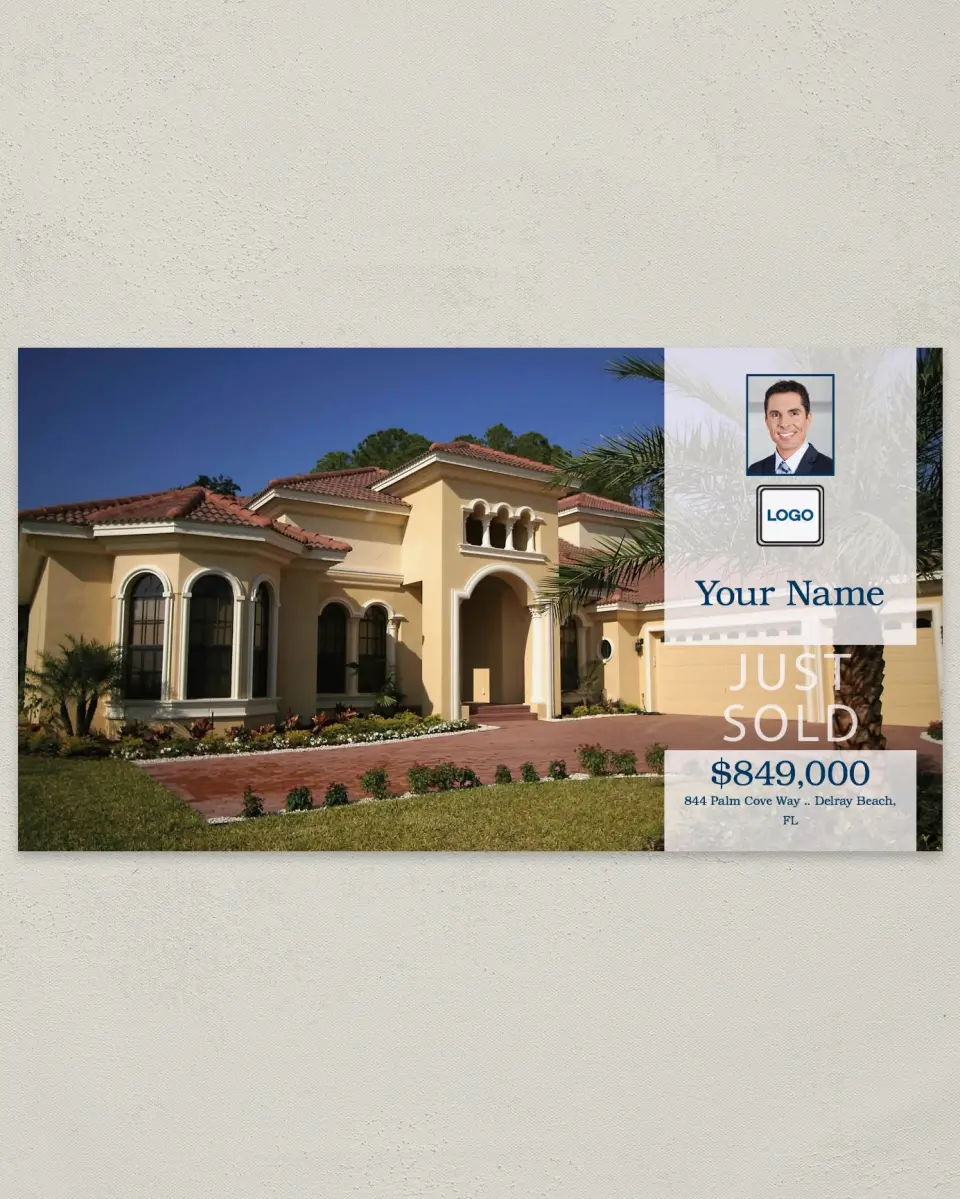 This is a 6" x 11" Postcard called Bold Listing printed in full color