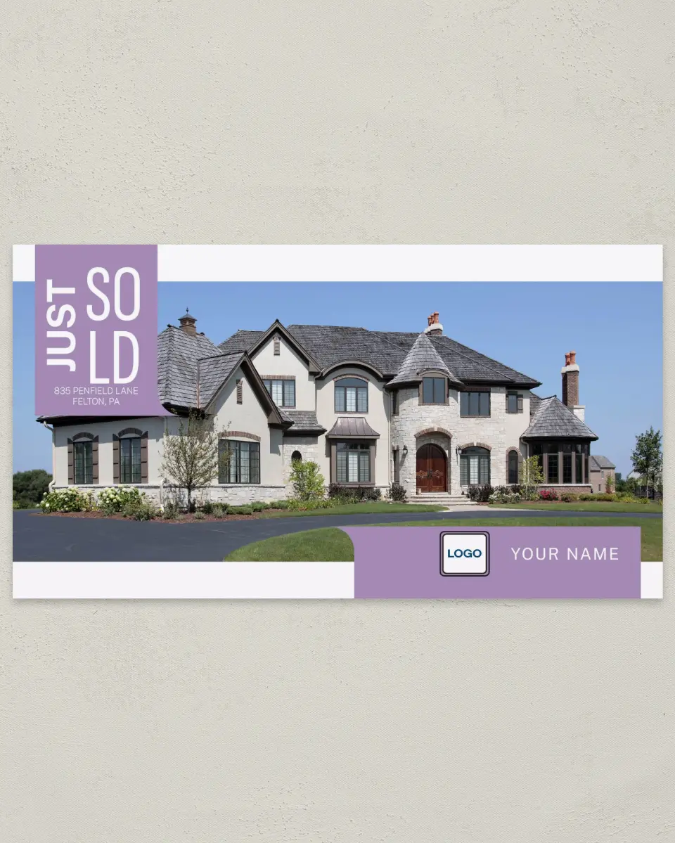 This is a 6" x 11" Postcard called Off the Market printed in full color