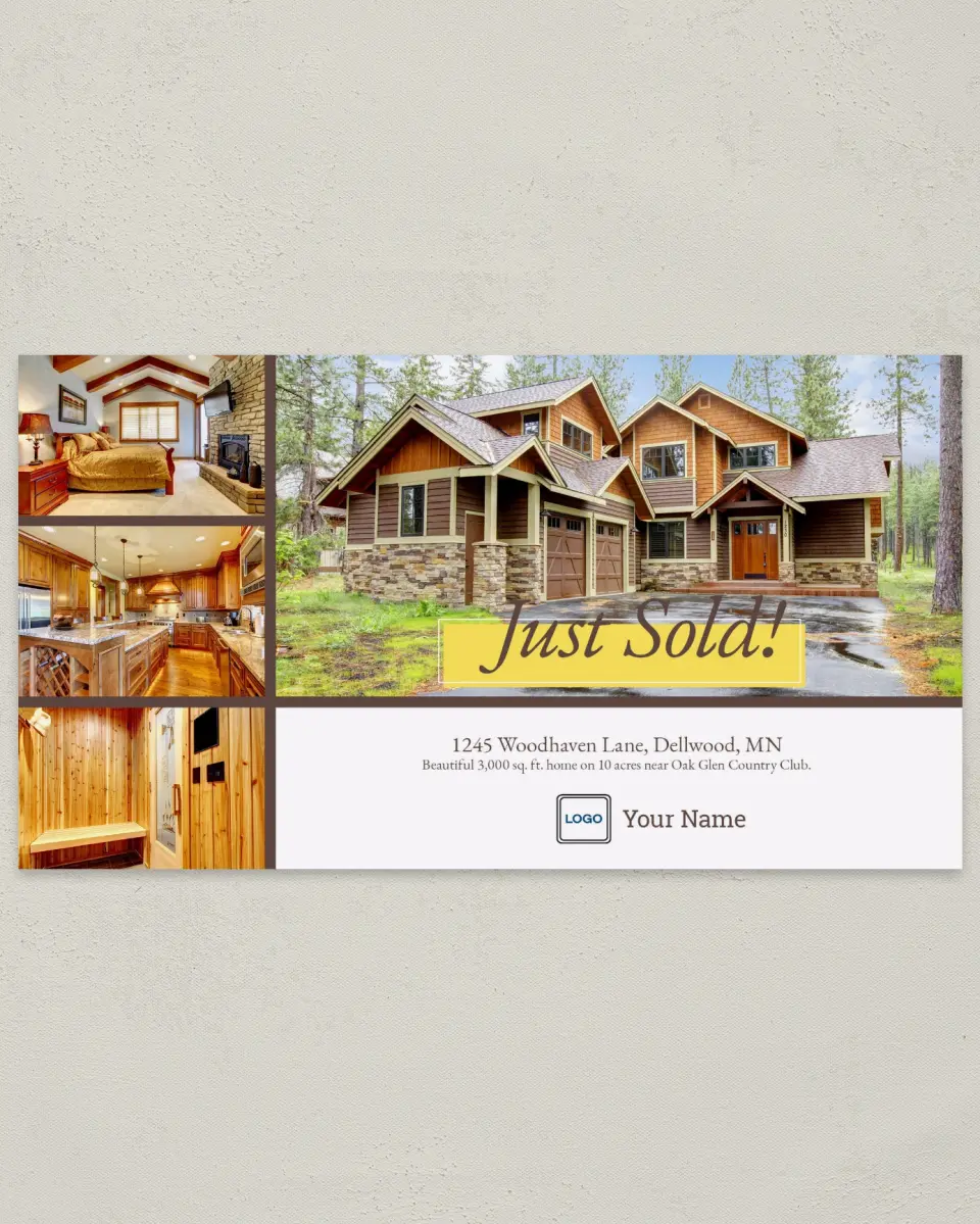 This is a 6" x 11" Postcard called Going, Going, Gone printed in full color