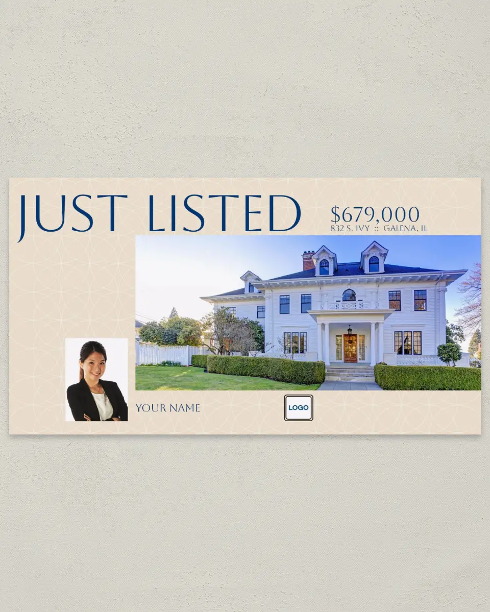 This is a 6" x 11" Postcard called Embellished Property printed in full color