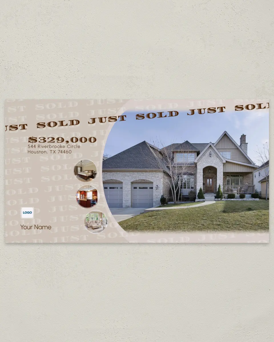 This is a 6" x 11" Postcard called Done Deal! printed in full color