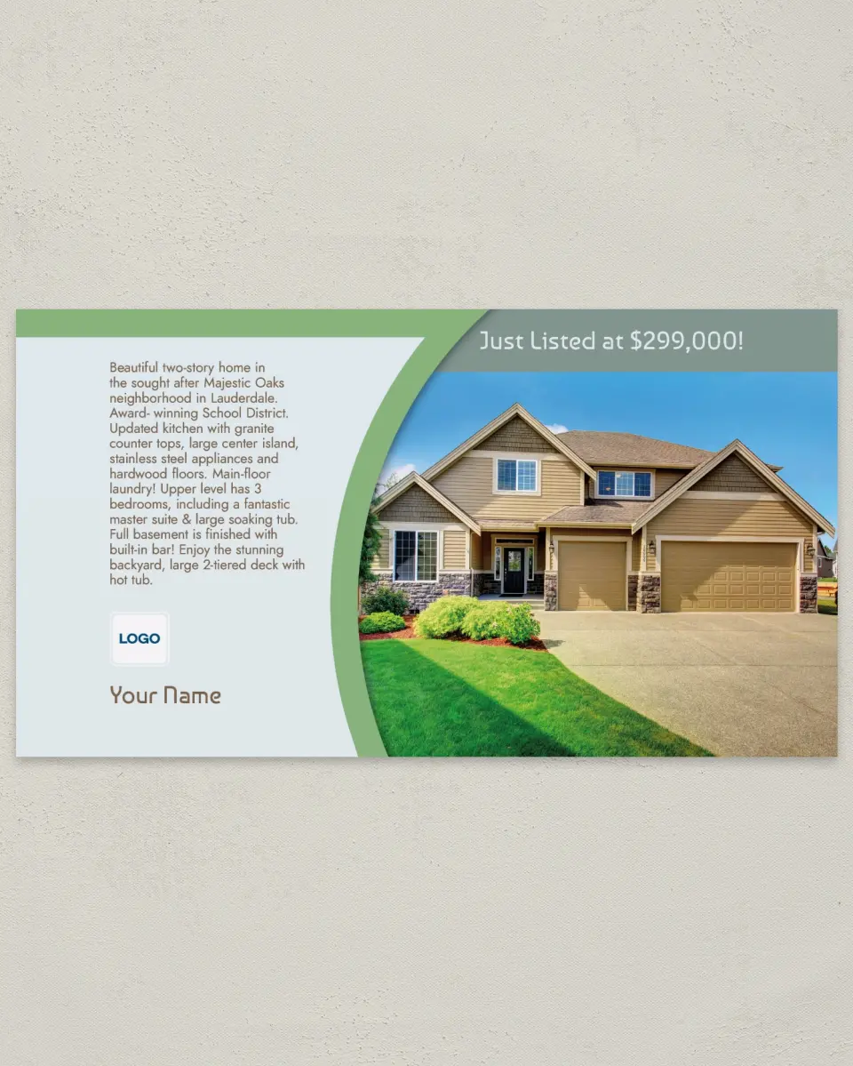 This is a 6" x 11" Postcard called Curve Appeal printed in full color