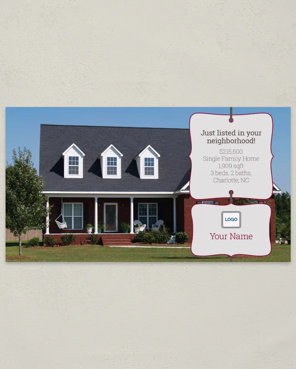 This is a 6" x 11" Postcard called Bracket Listing printed in full color