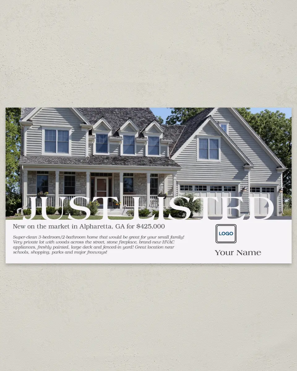 This is a 6" x 11" Postcard called Prime Property printed in full color