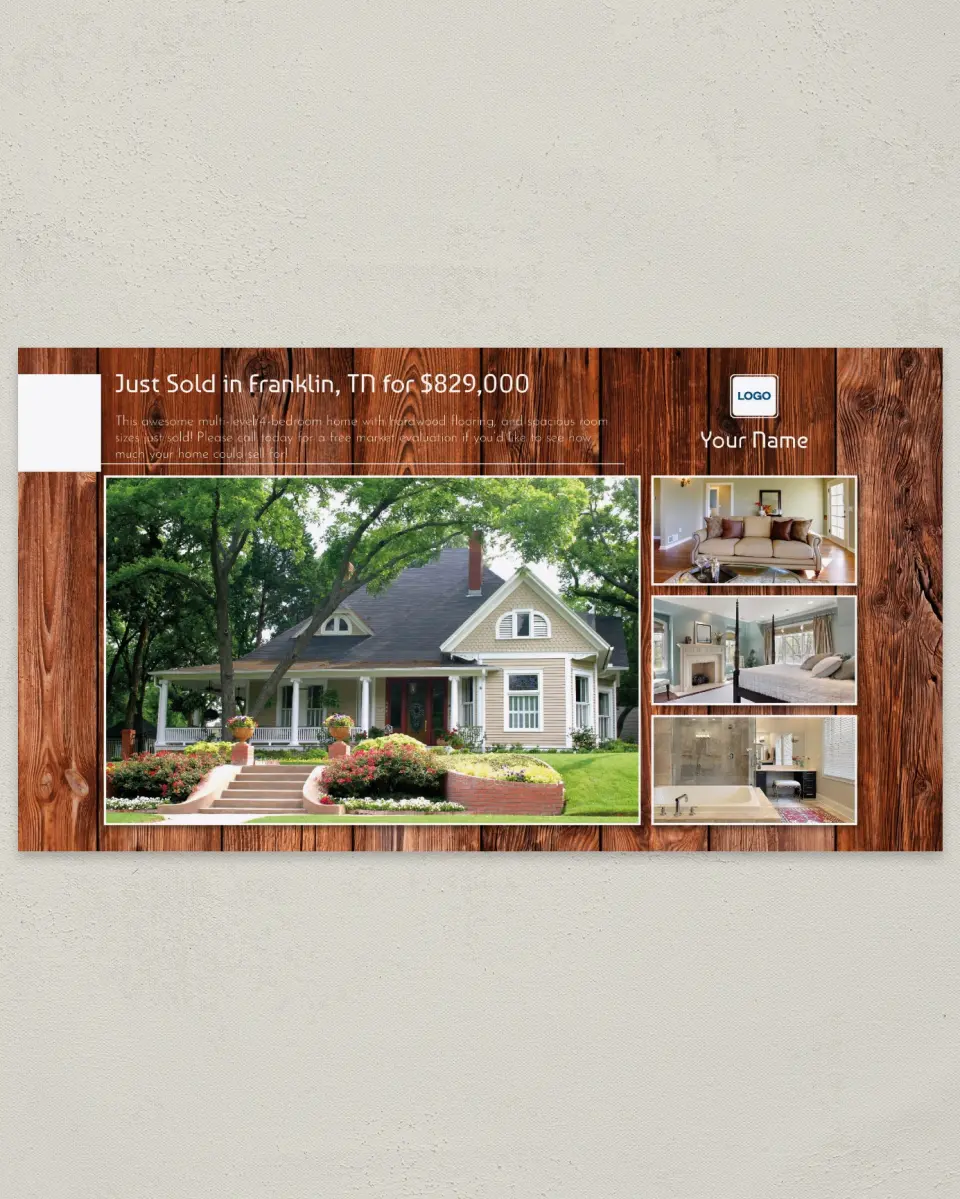 This is a 6" x 11" Postcard called Hardwood Home printed in full color