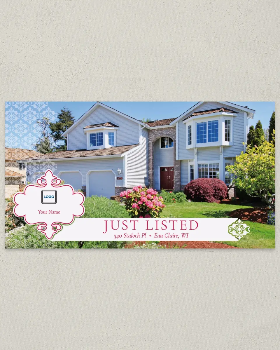 This is a 6" x 11" Postcard called Quaint Listing printed in full color
