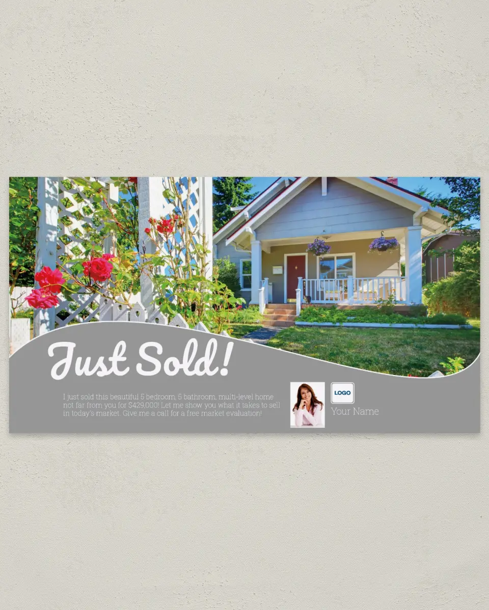 This is a 6" x 11" Postcard called Fresh Sale printed in full color
