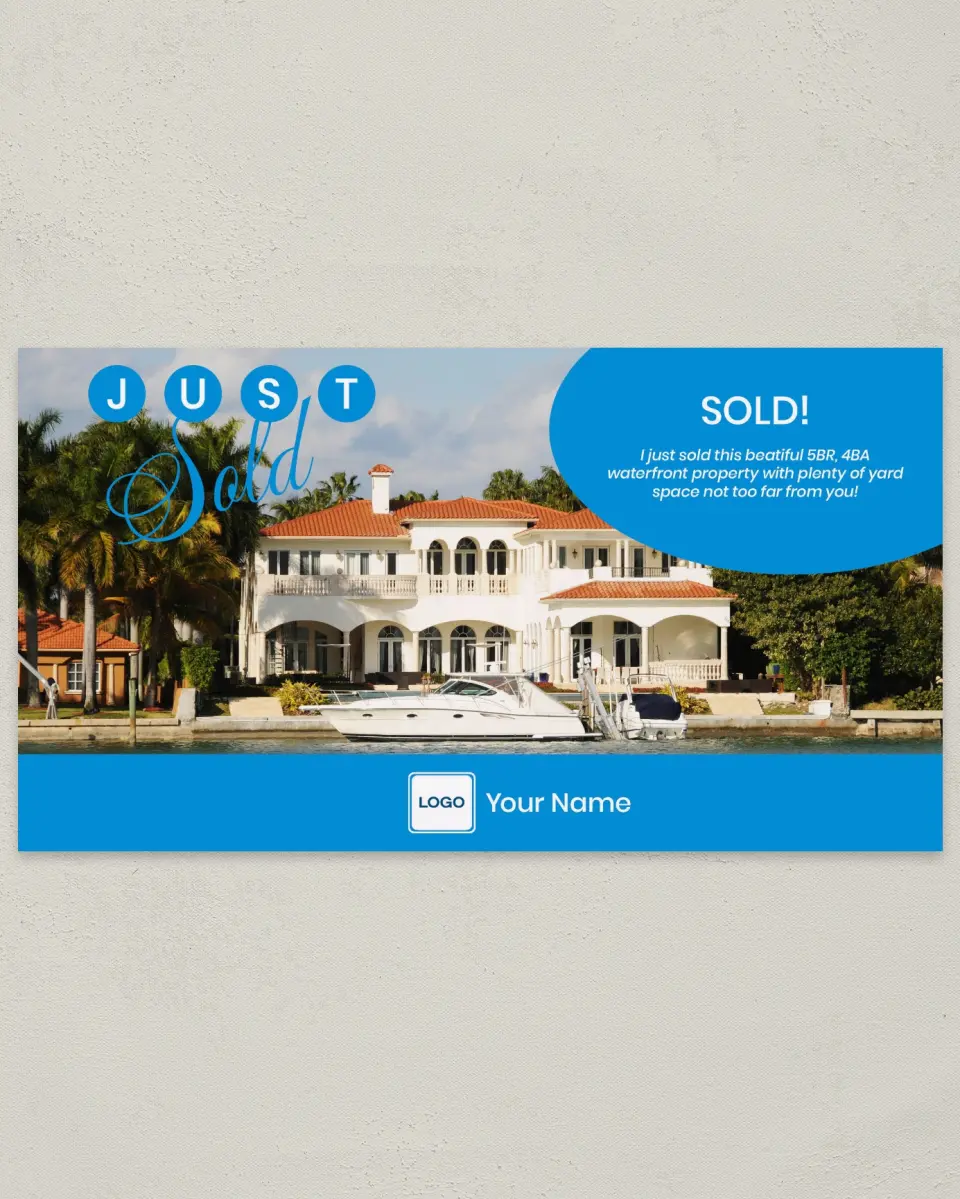 This is a 6" x 11" Postcard called Retro Residence printed in full color