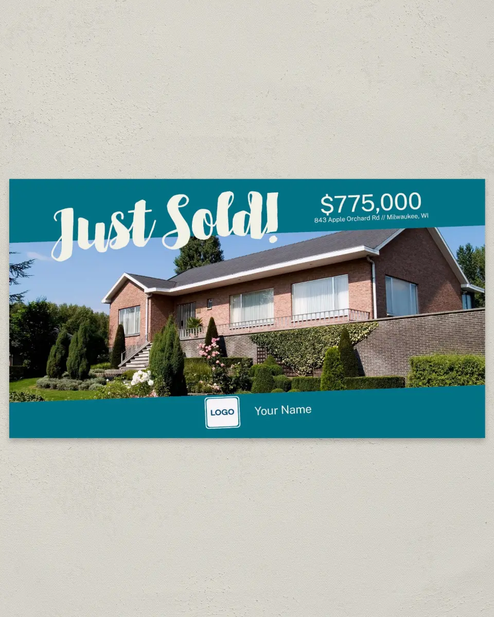 This is a 6" x 11" Postcard called Property Sale printed in full color